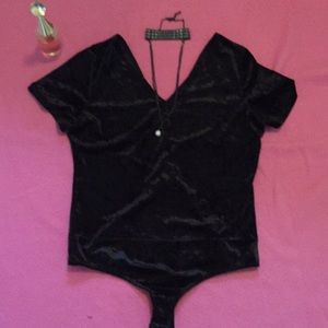 Lucky brand Black velour body suit